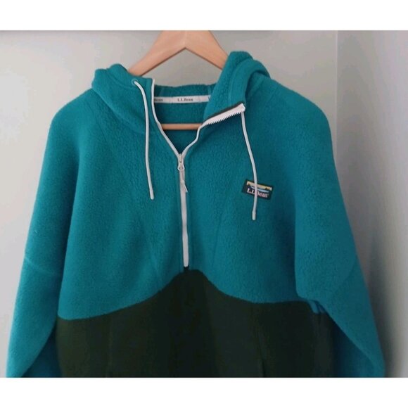 L.L Bean Katahdin Fleece Half-Zip Hoodie Colorblock - Picture 2 of 9